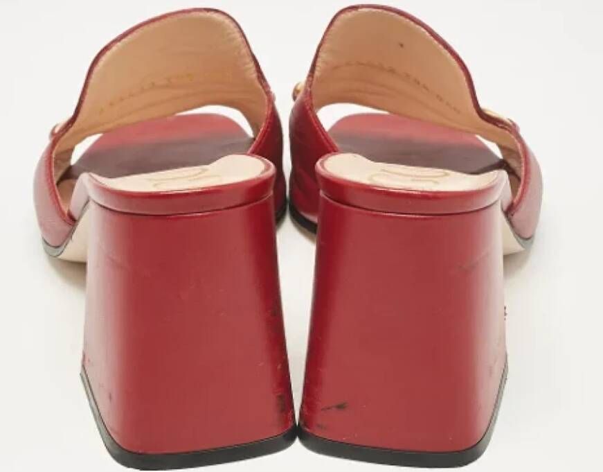 Gucci Vintage Pre-owned Leather sandals Red Dames