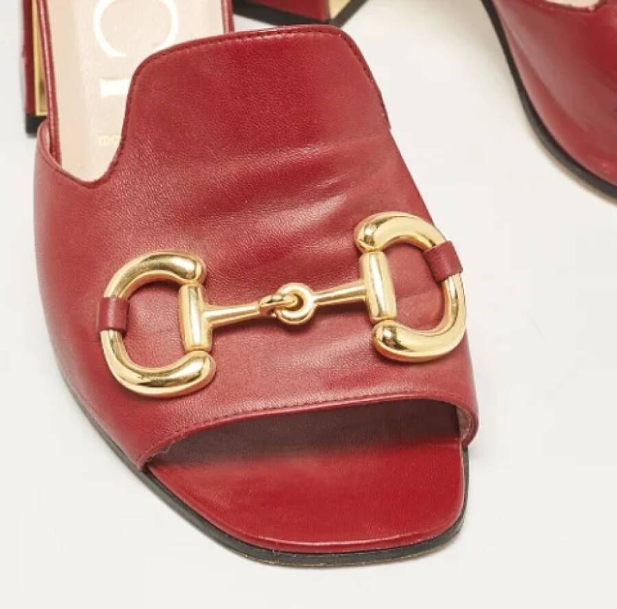 Gucci Vintage Pre-owned Leather sandals Red Dames