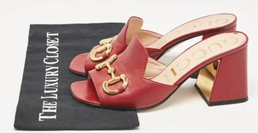 Gucci Vintage Pre-owned Leather sandals Red Dames