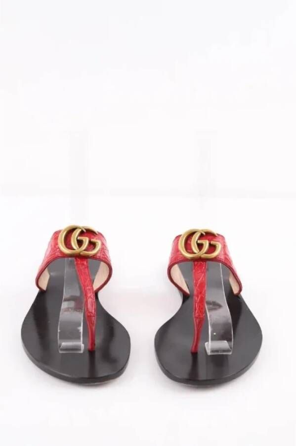 Gucci Vintage Pre-owned Leather sandals Red Dames