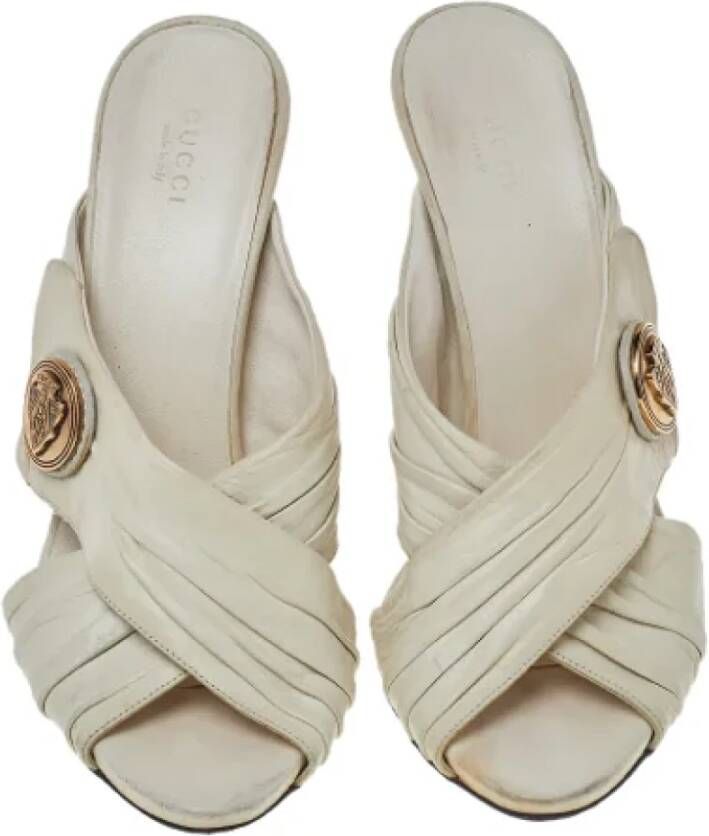 Gucci Vintage Pre-owned Leather sandals White Dames