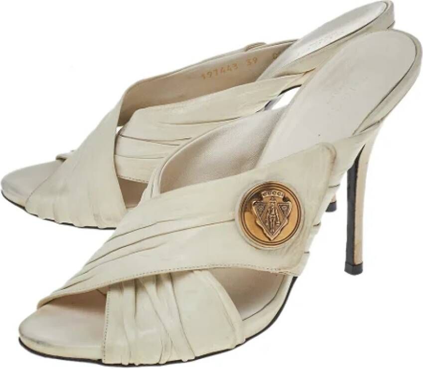 Gucci Vintage Pre-owned Leather sandals White Dames