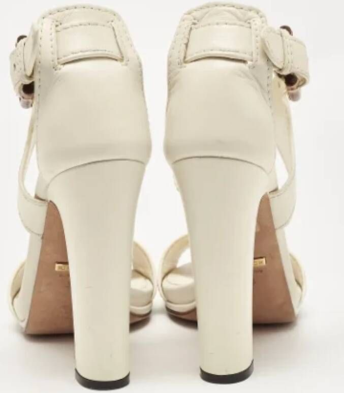 Gucci Vintage Pre-owned Leather sandals White Dames