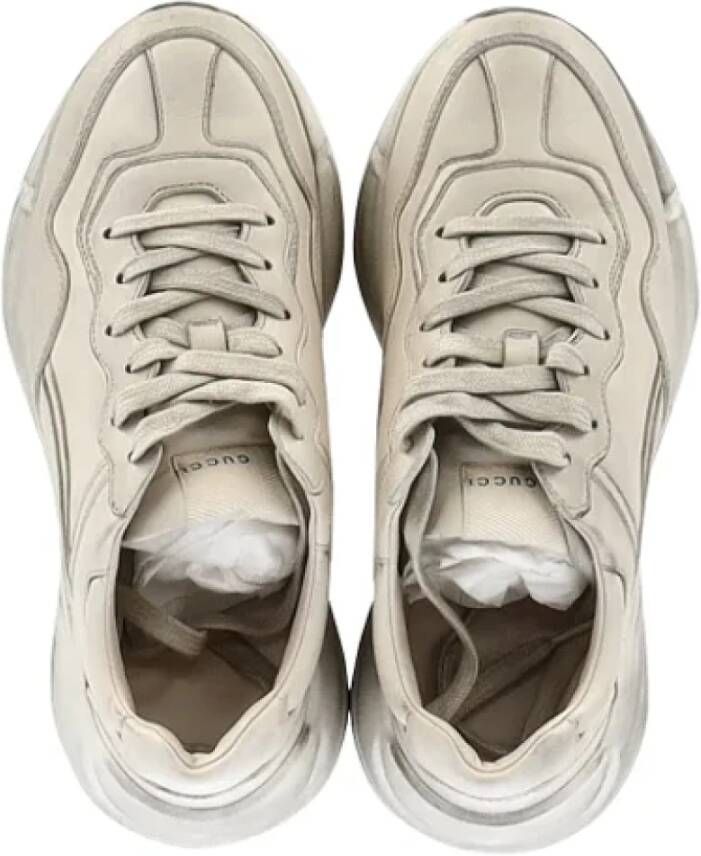 Gucci Vintage Pre-owned Leather sneakers Beige Dames