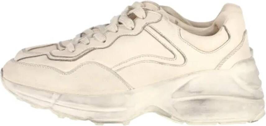 Gucci Vintage Pre-owned Leather sneakers Beige Dames