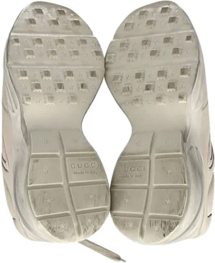 Gucci Vintage Pre-owned Leather sneakers Beige Dames