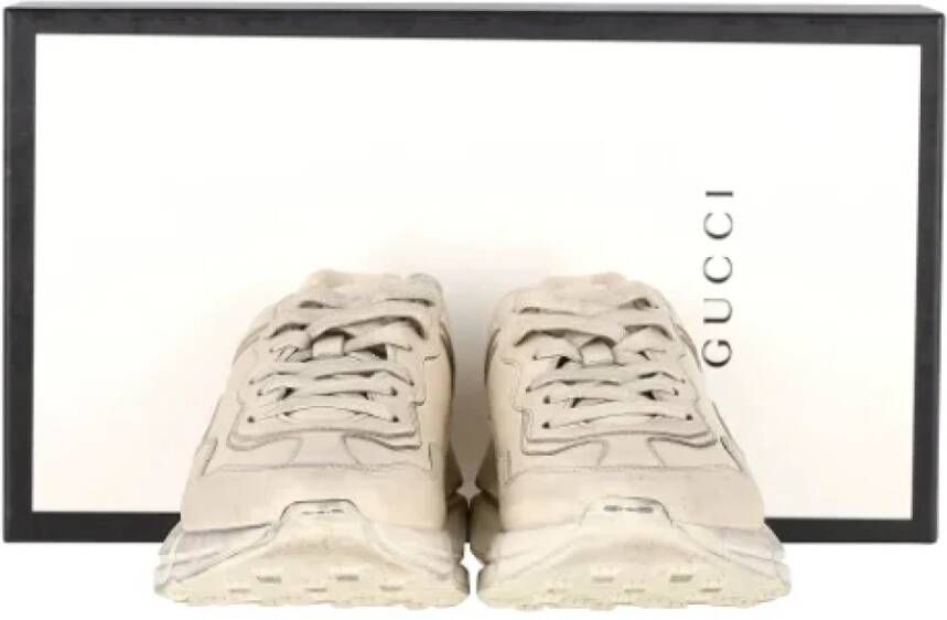 Gucci Vintage Pre-owned Leather sneakers Beige Dames