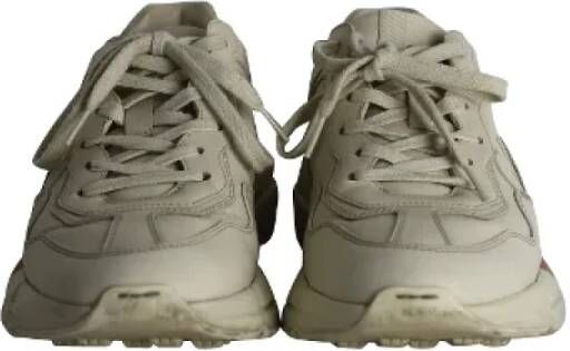 Gucci Vintage Pre-owned Leather sneakers Beige Dames