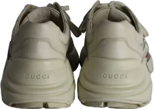 Gucci Vintage Pre-owned Leather sneakers Beige Dames
