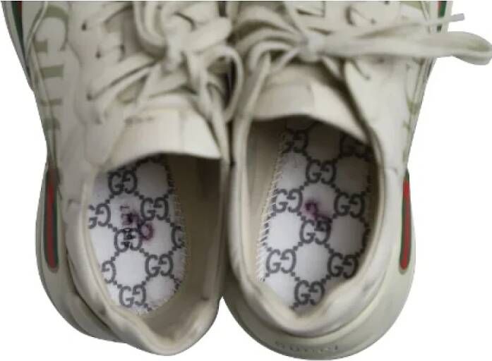 Gucci Vintage Pre-owned Leather sneakers Beige Dames