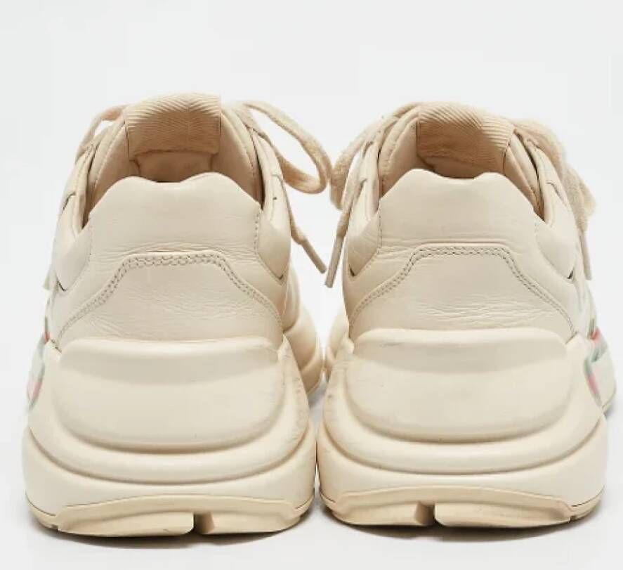 Gucci Vintage Pre-owned Leather sneakers Beige Dames