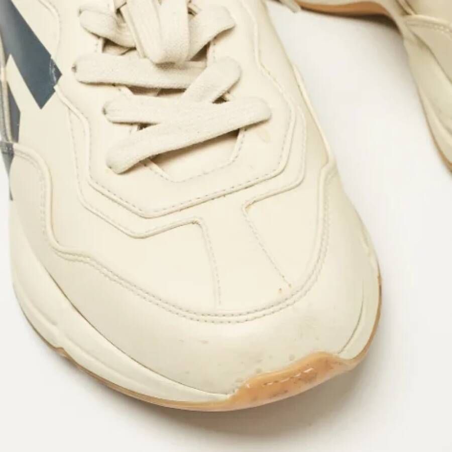 Gucci Vintage Pre-owned Leather sneakers Beige Dames