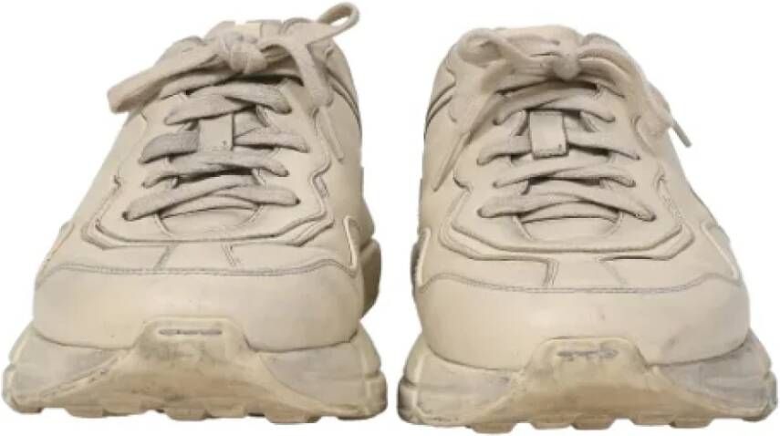 Gucci Vintage Pre-owned Leather sneakers Beige Dames