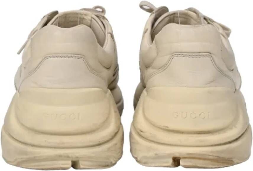 Gucci Vintage Pre-owned Leather sneakers Beige Dames