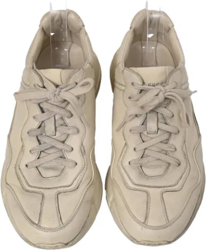 Gucci Vintage Pre-owned Leather sneakers Beige Dames