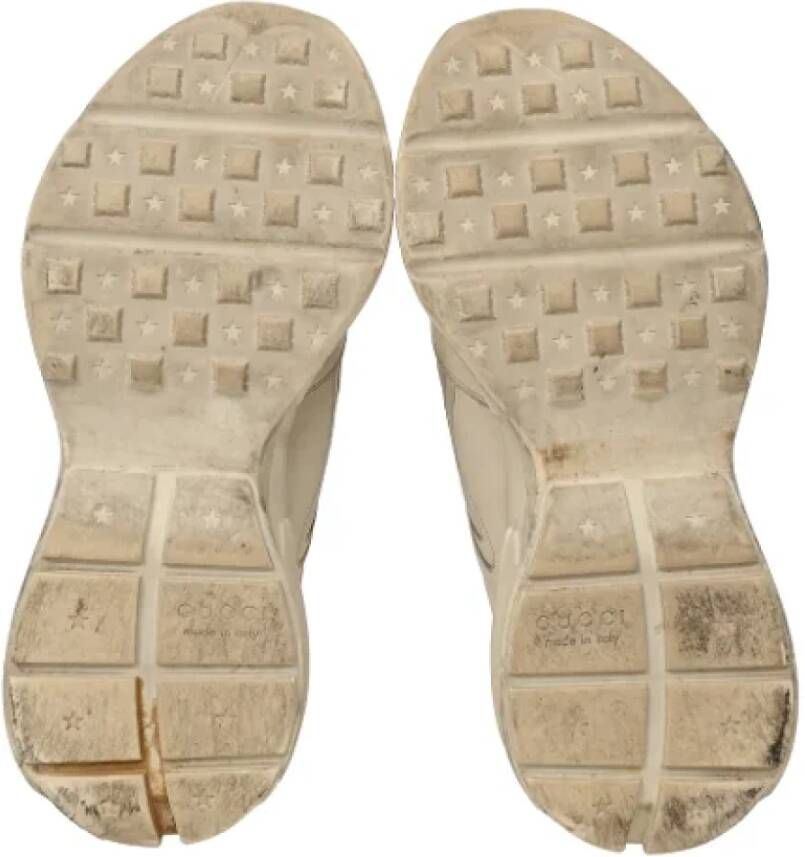Gucci Vintage Pre-owned Leather sneakers Beige Dames