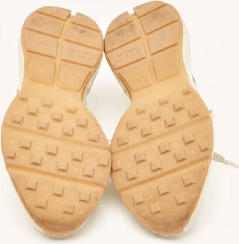 Gucci Vintage Pre-owned Leather sneakers Beige Heren