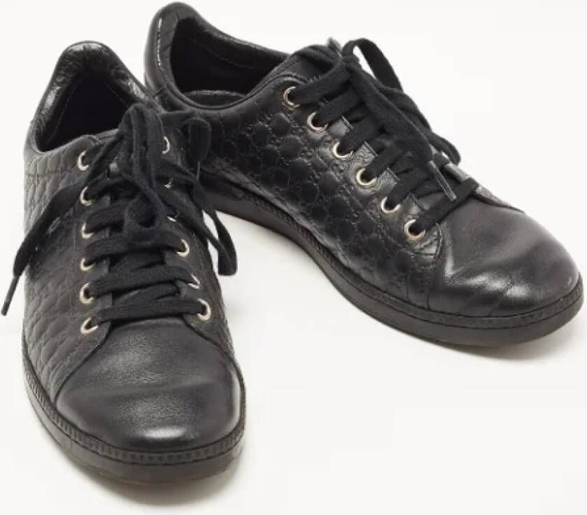 Gucci Vintage Pre-owned Leather sneakers Black Dames