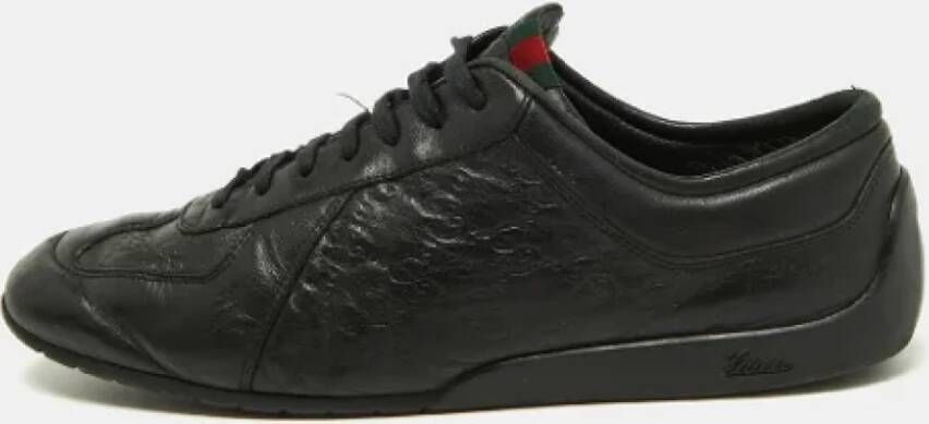 Gucci Vintage Pre-owned Leather sneakers Black Dames