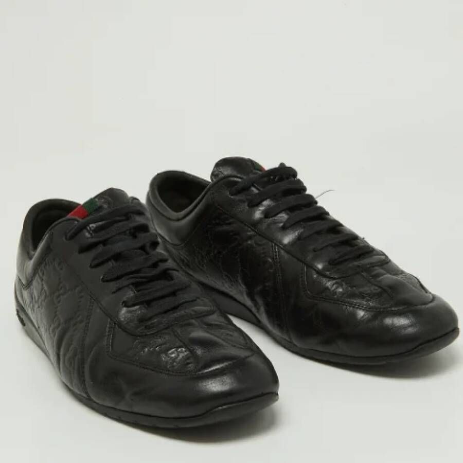 Gucci Vintage Pre-owned Leather sneakers Black Dames