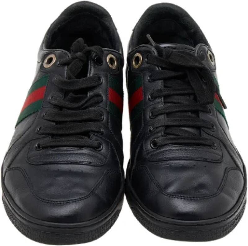 Gucci Vintage Pre-owned Leather sneakers Black Dames