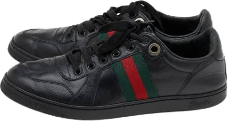 Gucci Vintage Pre-owned Leather sneakers Black Dames