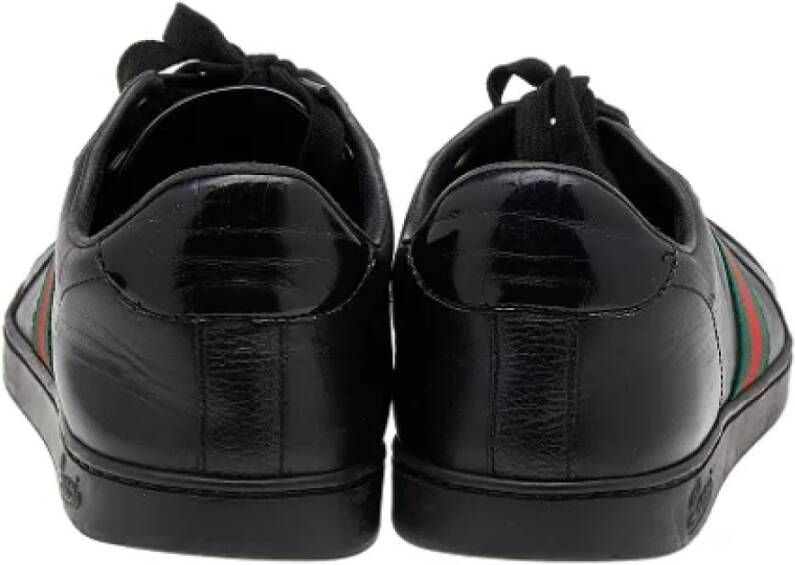 Gucci Vintage Pre-owned Leather sneakers Black Dames