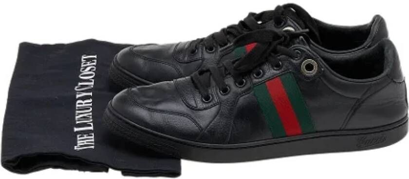 Gucci Vintage Pre-owned Leather sneakers Black Dames