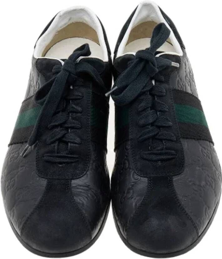 Gucci Vintage Pre-owned Leather sneakers Black Dames