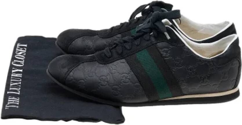 Gucci Vintage Pre-owned Leather sneakers Black Dames