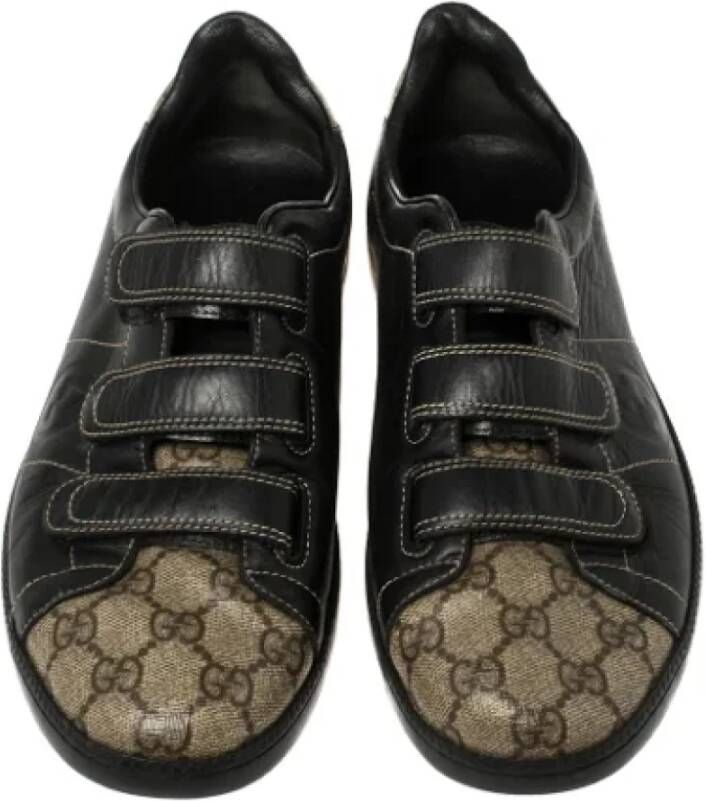 Gucci Vintage Pre-owned Leather sneakers Black Dames