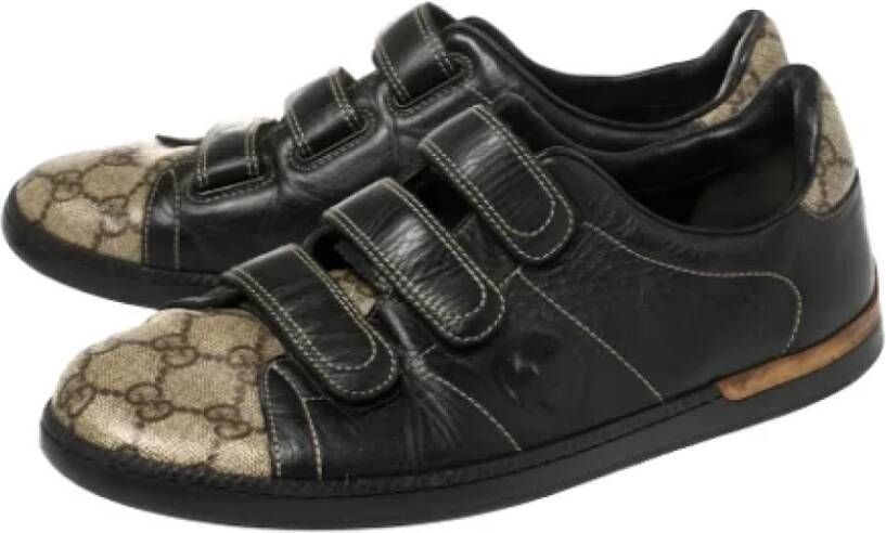 Gucci Vintage Pre-owned Leather sneakers Black Dames