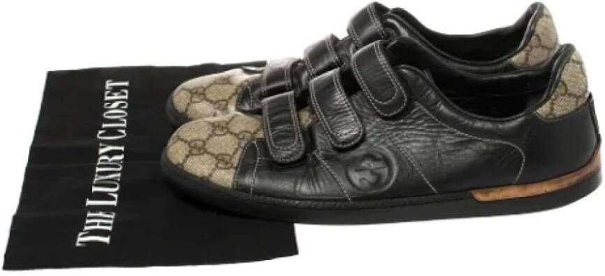 Gucci Vintage Pre-owned Leather sneakers Black Dames