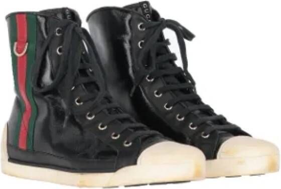 Gucci Vintage Pre-owned Leather sneakers Black Dames