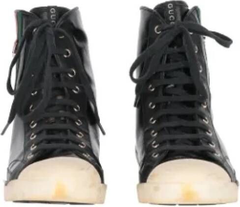 Gucci Vintage Pre-owned Leather sneakers Black Dames