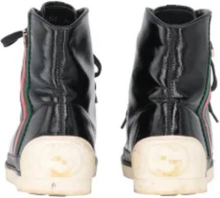 Gucci Vintage Pre-owned Leather sneakers Black Dames