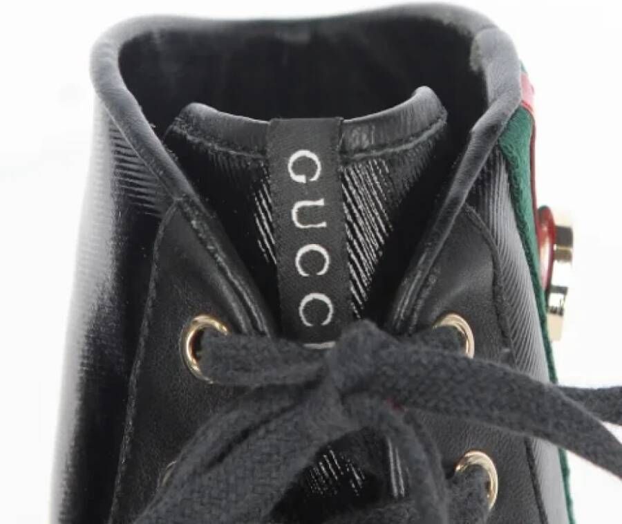 Gucci Vintage Pre-owned Leather sneakers Black Dames