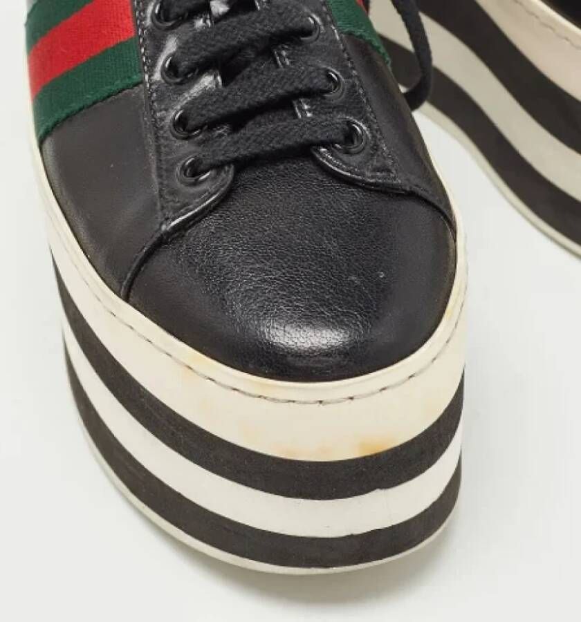 Gucci Vintage Pre-owned Leather sneakers Black Dames