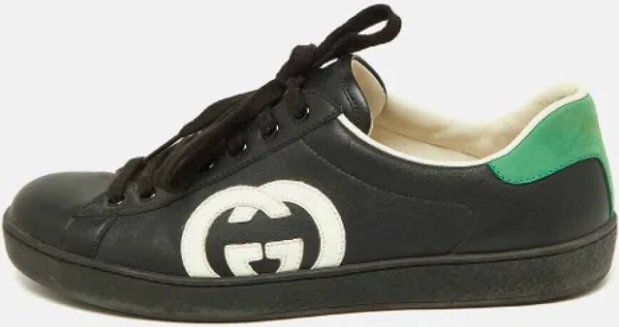 Gucci Vintage Pre-owned Leather sneakers Black Dames