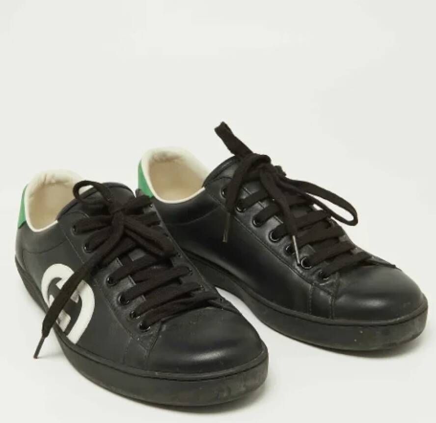 Gucci Vintage Pre-owned Leather sneakers Black Dames