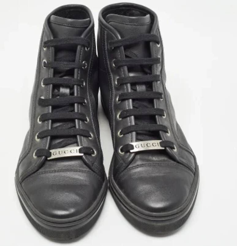 Gucci Vintage Pre-owned Leather sneakers Black Dames