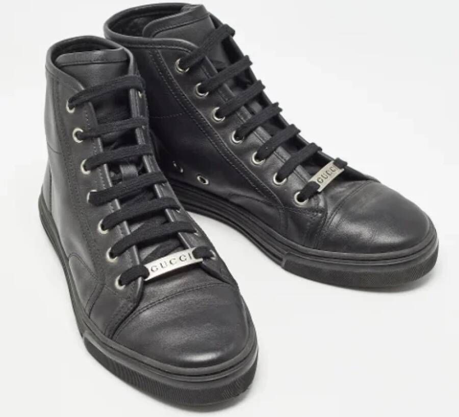 Gucci Vintage Pre-owned Leather sneakers Black Dames