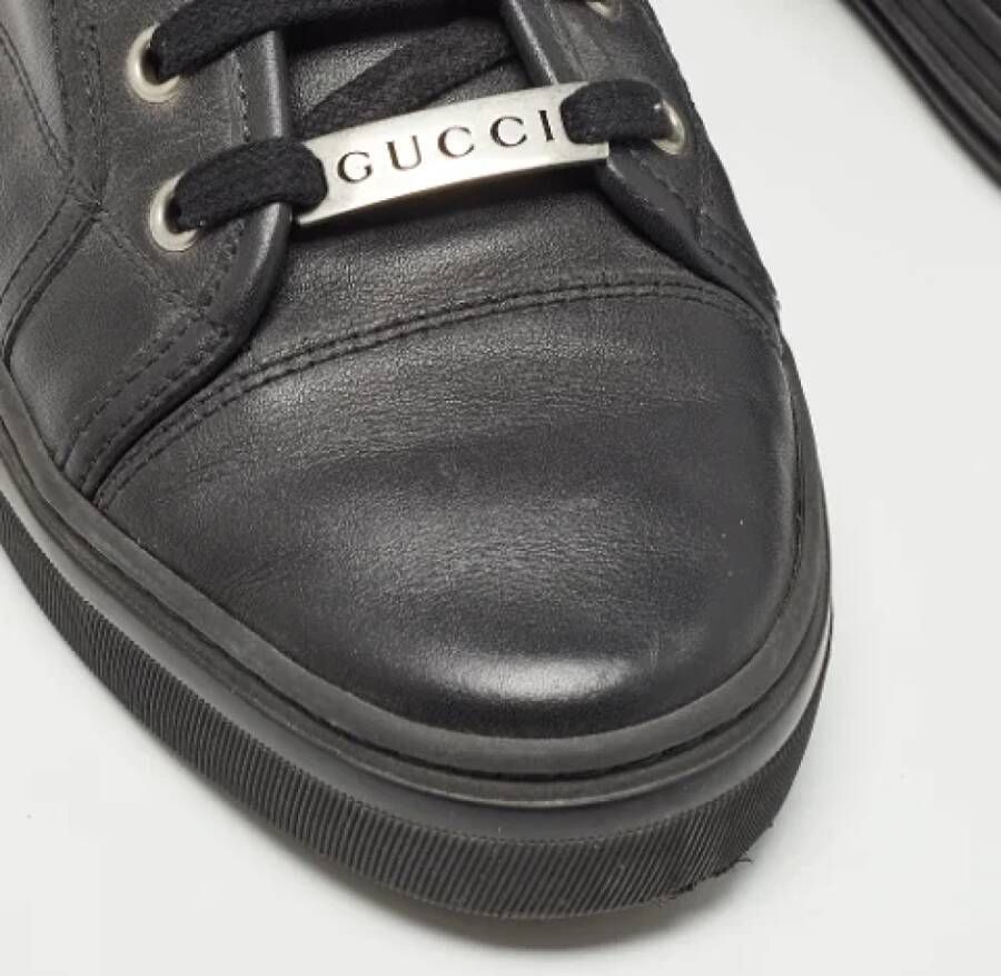 Gucci Vintage Pre-owned Leather sneakers Black Dames