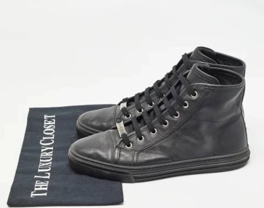 Gucci Vintage Pre-owned Leather sneakers Black Dames