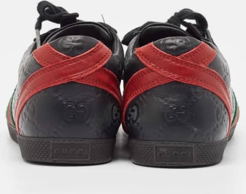 Gucci Vintage Pre-owned Leather sneakers Black Dames