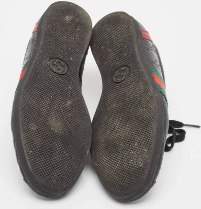Gucci Vintage Pre-owned Leather sneakers Black Dames