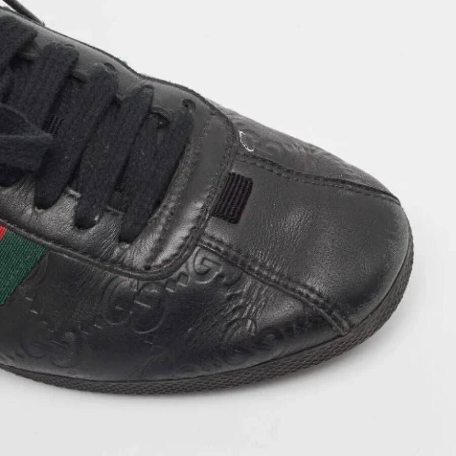 Gucci Vintage Pre-owned Leather sneakers Black Dames