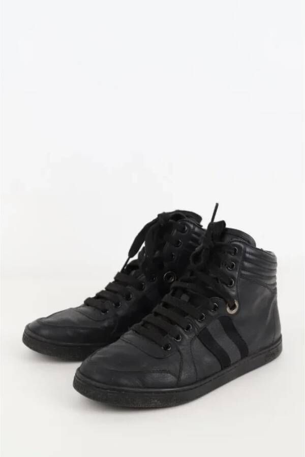 Gucci Vintage Pre-owned Leather sneakers Black Dames