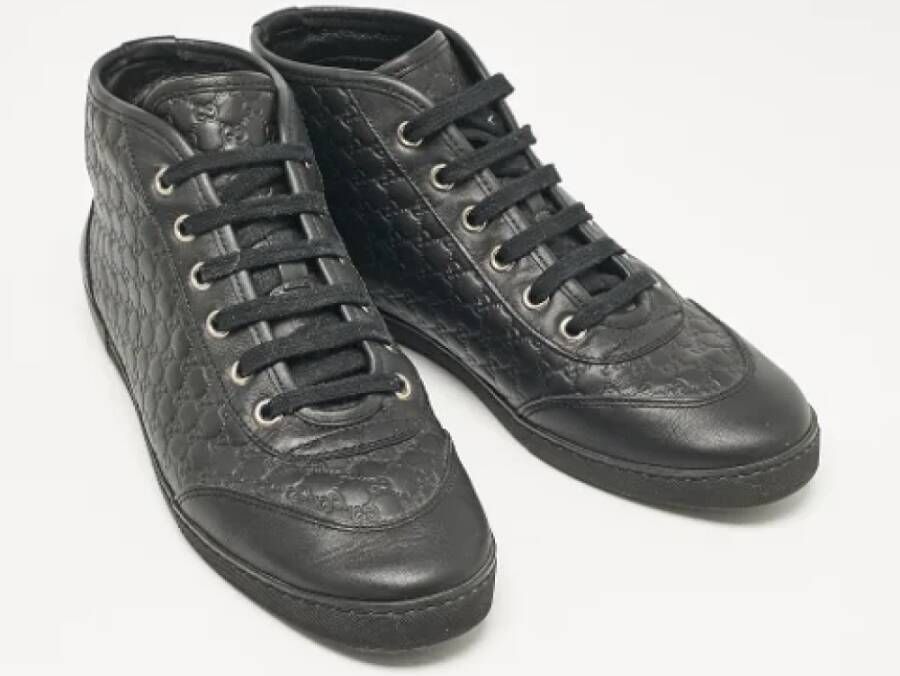 Gucci Vintage Pre-owned Leather sneakers Black Dames