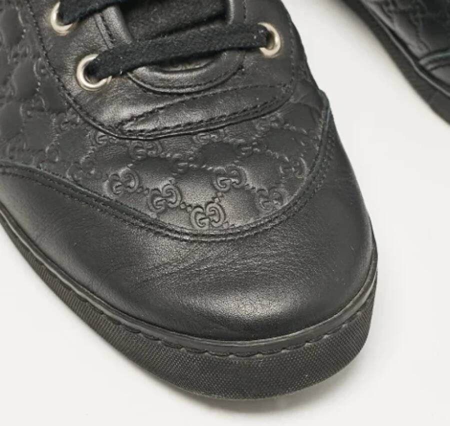 Gucci Vintage Pre-owned Leather sneakers Black Dames